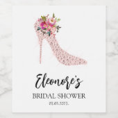 ピンクハイヒールブライダルシャワー ワインラベル (シングルラベル)