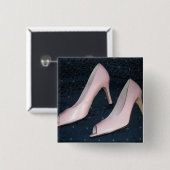 ピンクハイヒールポンプ/シューズ 缶バッジ (正面&裏面)