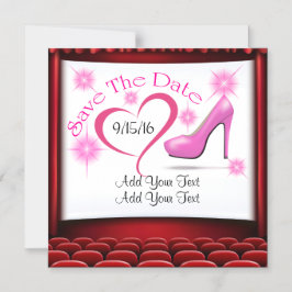 ピンクハイヒール日付磁石を保存 マグネット招待状