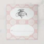 ピンクハイビクトリアンティーパーティー空白の プレイスカード (外部開封)