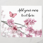 ピンクハイビスカスチョージャーナルのスクラップブック紙 (裏面)