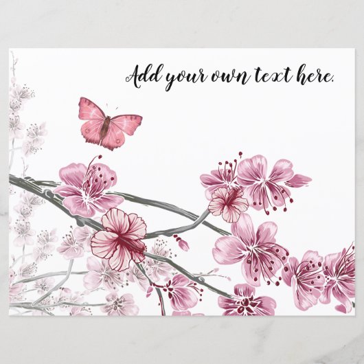 ピンクハイビスカスチョージャーナルのスクラップブック紙 (正面)