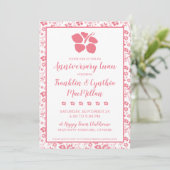 ピンクハイビスカストロピカルフラワーズアニバーサリールアウ（ハワイ式宴会） 招待状 (スタンド正面)