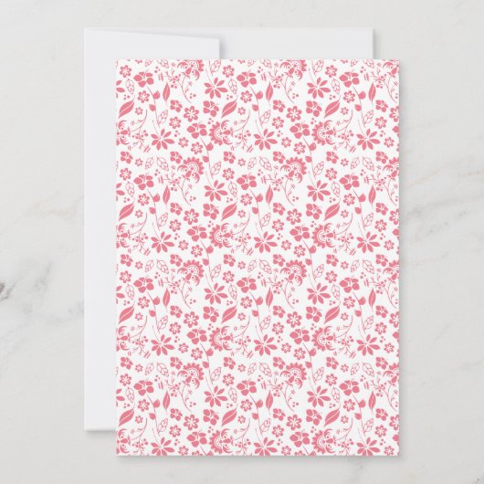 ピンクハイビスカストロピカルフラワーズアニバーサリールアウ（ハワイ式宴会） 招待状 (裏面)