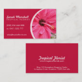 ピンクハイビスカストロピカルフラワー名刺 名刺 (正面/裏面)