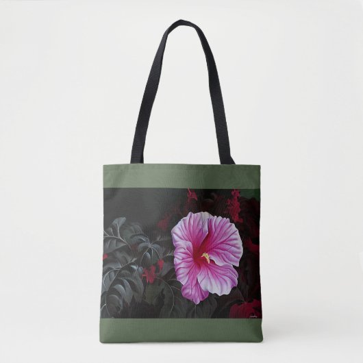 ピンクハイビスカストート トートバッグ (正面)