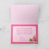 ピンクハイビスカスハワイアン折り畳みサンキューカード サンキューカード (内部)