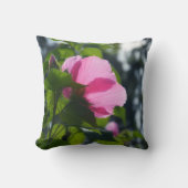 ピンクハイビスカスパーソナライズされたフローラ クッション (正面)