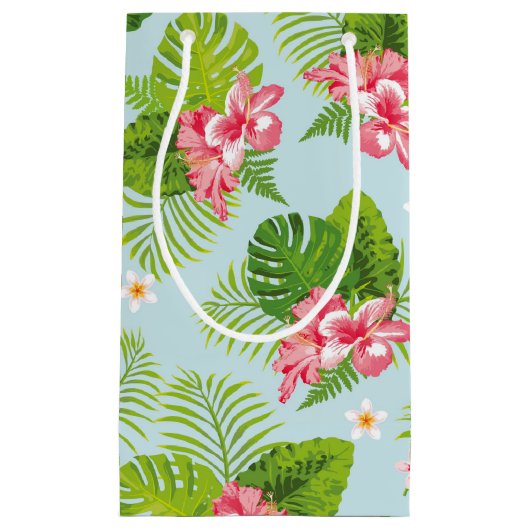 ピンクハイビスカスパーム抱き枕 スモールペーパーバッグ (正面)