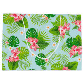 ピンクハイビスカスパーム抱き枕 ラージペーパーバッグ (裏面)