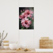 ピンクハイビスカスフラワーアートプリントポスター ポスター (キッチン)