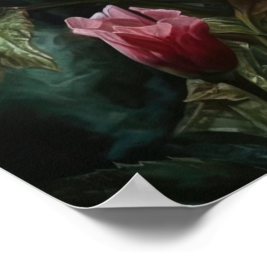 ピンクハイビスカスフラワーズアートプリントポスター ポスター (角)