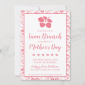 ピンクハイビスカスフラワーズブランチルアウ(ハワイ式宴会)マザーズ 招待状 (正面)