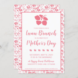 ピンクハイビスカスフラワーズブランチルアウ（ハワイ式宴会）マザーズ 招待状