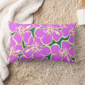 ピンクハイビスカスフラワートロピカルハワイアンルアウ（ハワイ式宴会） ランバークッション (ブランケット)