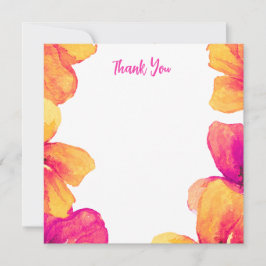 ピンクハイビスカスフラワーブライダルシャワー招待状 サンキューカード