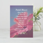 ピンクハイビスカスフラワーブライダルシャワー 招待状 (スタンド正面)