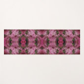 ピンクハイビスカスフラワー乗算ヴィンテージ抽象芸術 ヨガマット (正面(横))