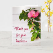 ピンクハイビスカスフローラありがとうございました カード (黄色い花)