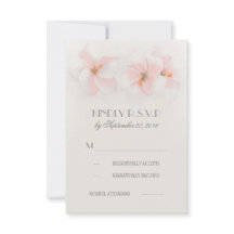 ピンクハイビスカスフローラビーチ結婚式RSVPカード