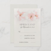 ピンクハイビスカスフローラビーチ結婚式RSVPカード 出欠カード (正面/裏面)