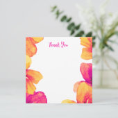 ピンクハイビスカスフローラブライダルシャワー招待 サンキューカード (スタンド正面)