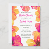 ピンクハイビスカスフローラブライダルシャワー招待 招待状 (正面)