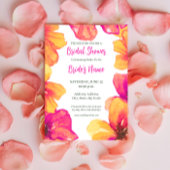 ピンクハイビスカスフローラブライダルシャワー招待 招待状