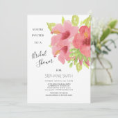 ピンクハイビスカスフローラブライダルシャワー 招待状 (スタンド正面)