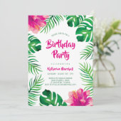 ピンクハイビスカス熱帯離れ誕生会 招待状 (スタンド正面)