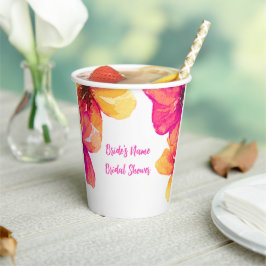 ピンクハイビスカス紙カップ 紙コップ