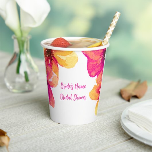 ピンクハイビスカス紙カップ 紙コップ (インサイチュ)