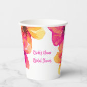 ピンクハイビスカス紙カップ 紙コップ (正面)