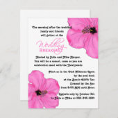 ピンクハイビスカス結婚ズブレックファースト招待状 招待状 (正面/裏面)