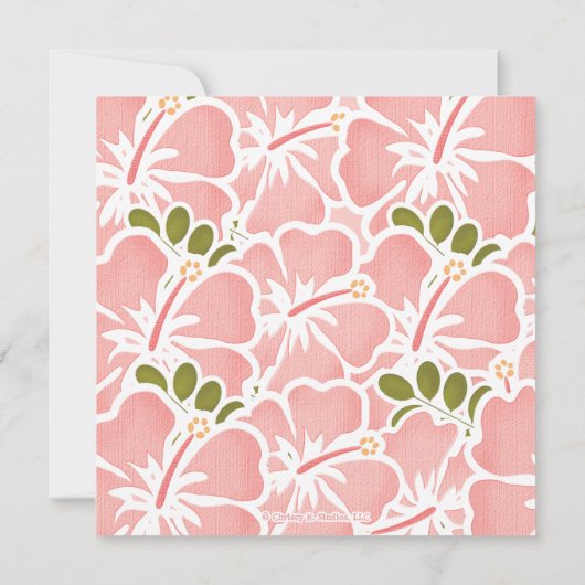 ピンクハイビスカス結婚式招待状 招待状 (裏面)