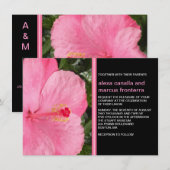 ピンクハイビスカス結婚式招待状 招待状 (正面/裏面)
