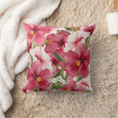 ピンクハイビスカス装飾用クッション クッション (ブランケット)