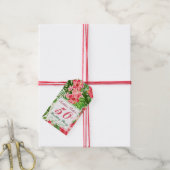 ピンクハイビスカス50thバースデーパーティギフトラベル ギフトタグ (より糸付き)