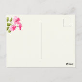 ピンクハイビスカス、ゴールデン紙吹雪ありがとう ポストカード (裏面)