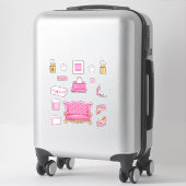 ピンクハイファッション女性ヒール財布&アクセサリー シール (スーツケース)