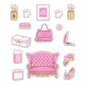 ピンクハイファッション女性ヒール財布&アクセサリー シール (正面)