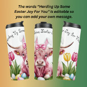 ピンクハイランドカウイースター – 春フローラと卵 タンブラー