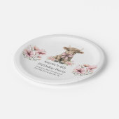 ピンクハイランドカウバースデーパーティー ペーパープレート (アングル)