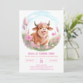 ピンクハイランドカウファーミヤード魔法誕生日 招待状 (スタンド正面)