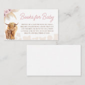 ピンクハイランド牛の赤ちゃんシャワーベビー エンクロージャーカード (正面/裏面)