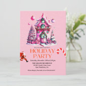ピンクハウスクリスマスパーティの招待状 招待状 (スタンド正面)