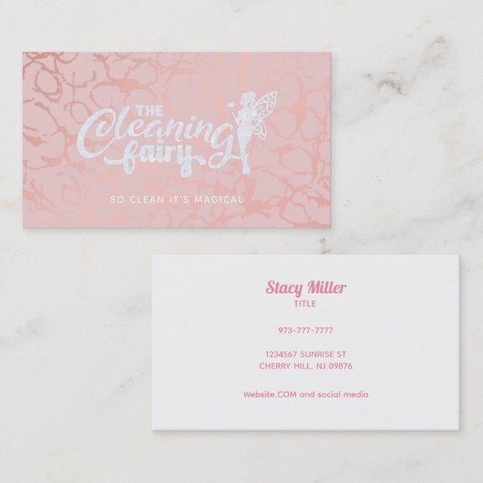 ピンクハウス清掃名刺 名刺 (正面/裏面)
