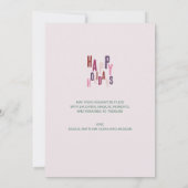 ピンクハカラフルッモダンプホリデーズクリスマス シーズンカード (裏面)