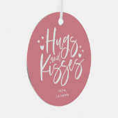 ピンクハグとキスズバレンタインデー メタルオーナメント (正面右)