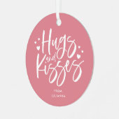 ピンクハグとキスズバレンタインデー メタルオーナメント (正面左)